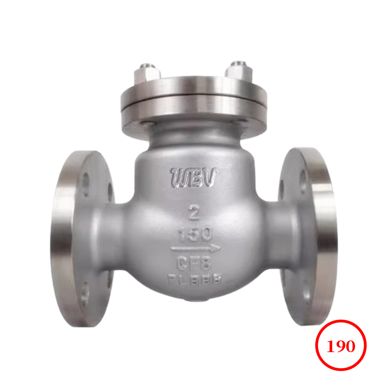 不銹鋼美標法蘭旋啟式止回閥 s.s ANSI flange swing check valve H44W-150LB