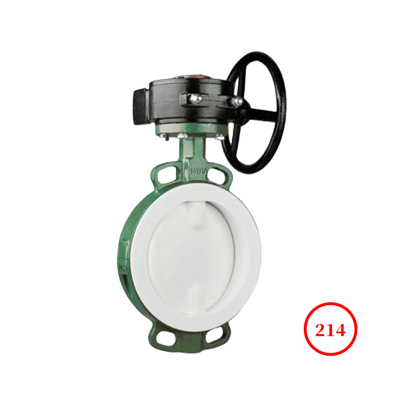 襯四氟對夾蝶閥 fluorine wafer butterfly valve D371F46-16