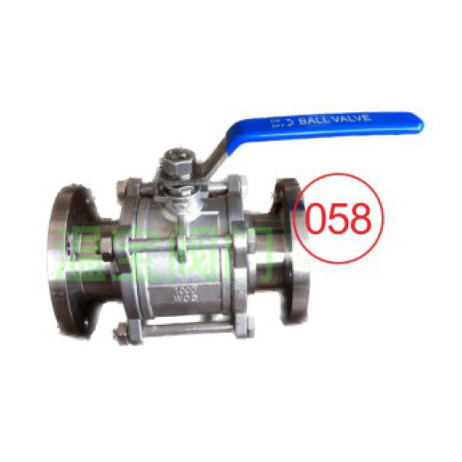 DIN Q41F-40P three piece flange ball valve CF8